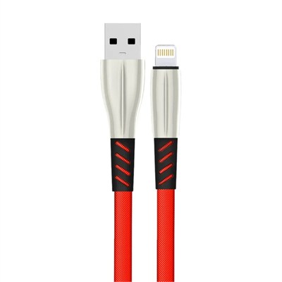 Mey İthalat®  S89 Metal Uçlu Lightning Kablo iphone Uyumlu 1M 2.4A - Kırmızı