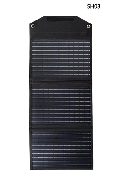 Mey İthalat®  SH-03 30W Hızlı Şarj Taşınabilir Güneş Enerji Paneli Şarj İstasyonu - Siyah