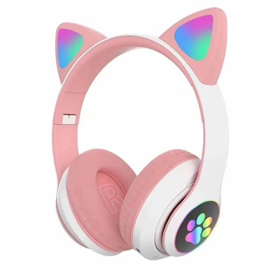 Mey İthalat®  STN28 Kablosuz Kedi Kulaklık - Pembe