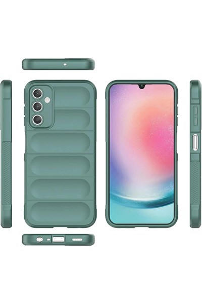 Mey İthalat®  Samsung A36 Kılıf Optimum Silikon - Koyu Yeşil
