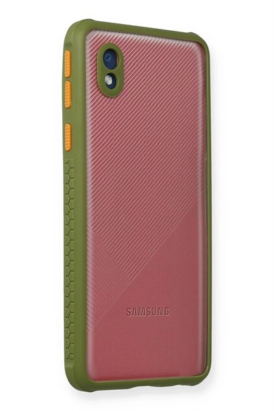 Mey İthalat®  Samsung Galaxy A01 Core Kılıf Miami Şeffaf Silikon - Yeşil