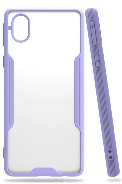 Mey İthalat®  Samsung Galaxy A01 Core Kılıf Platin Silikon - Lila