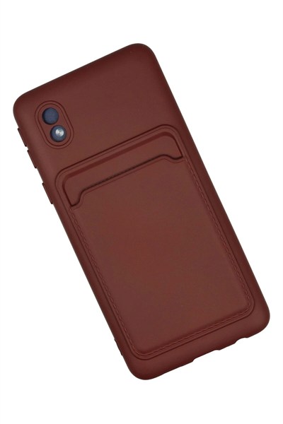 Mey İthalat®  Samsung Galaxy A01 Core Kılıf Kelvin Kartvizitli Silikon - Bordo