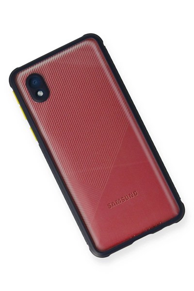Mey İthalat®  Samsung Galaxy A01 Core Kılıf Miami Şeffaf Silikon - Lacivert