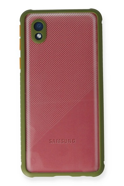 Mey İthalat®  Samsung Galaxy A01 Core Kılıf Miami Şeffaf Silikon - Yeşil