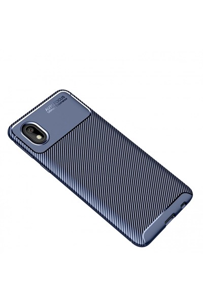 Mey İthalat®  Samsung Galaxy A01 Core Kılıf Auto Focus Karbon Kapak - Lacivert