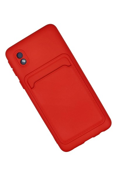 Mey İthalat®  Samsung Galaxy A01 Core Kılıf Kelvin Kartvizitli Silikon - Kırmızı