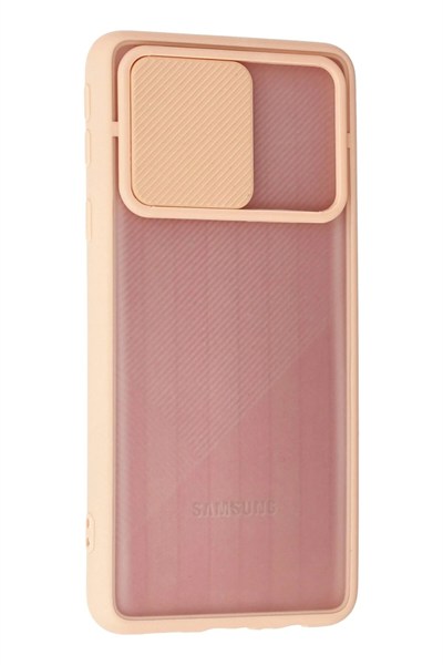 Mey İthalat®  Samsung Galaxy A01 Core Kılıf Palm Buzlu Kamera Sürgülü Silikon - Pembe