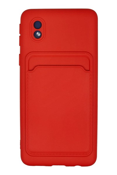 Mey İthalat®  Samsung Galaxy A01 Core Kılıf Kelvin Kartvizitli Silikon - Kırmızı