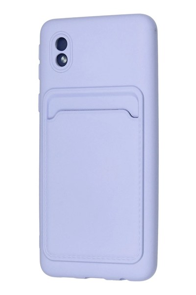 Mey İthalat®  Samsung Galaxy A01 Core Kılıf Kelvin Kartvizitli Silikon - Lila