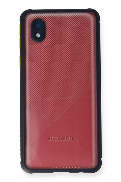 Mey İthalat®  Samsung Galaxy A01 Core Kılıf Miami Şeffaf Silikon - Lacivert