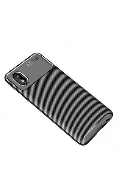 Mey İthalat®  Samsung Galaxy A01 Core Kılıf Auto Focus Karbon Kapak - Siyah