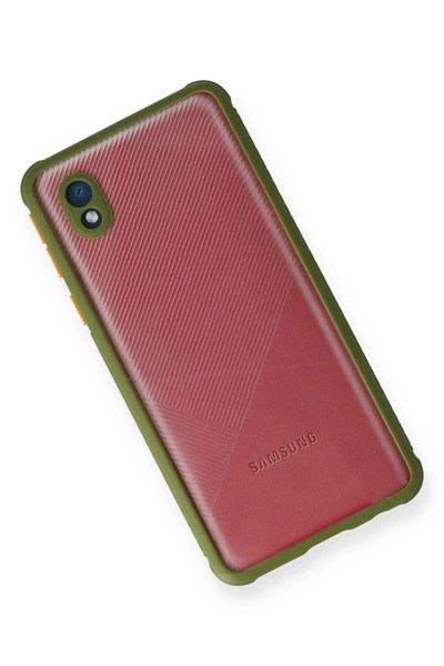 Mey İthalat®  Samsung Galaxy A01 Core Kılıf Miami Şeffaf Silikon - Yeşil