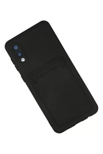 Mey İthalat®  Samsung Galaxy A02 Kılıf Kelvin Kartvizitli Silikon - Siyah