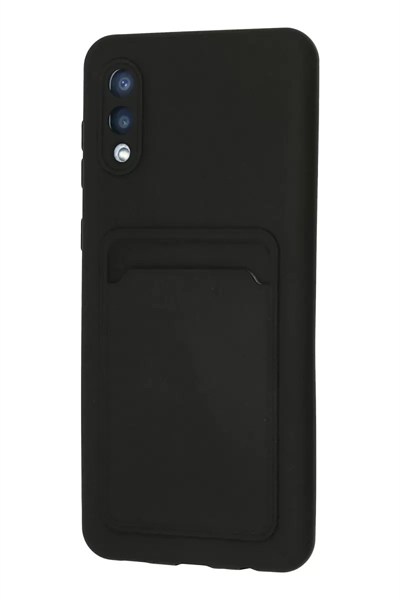 Mey İthalat®  Samsung Galaxy A02 Kılıf Kelvin Kartvizitli Silikon - Siyah