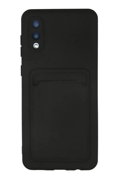 Mey İthalat®  Samsung Galaxy A02 Kılıf Kelvin Kartvizitli Silikon - Siyah