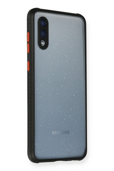 Mey İthalat®  Samsung Galaxy A02 Kılıf Miami Şeffaf Silikon - Siyah