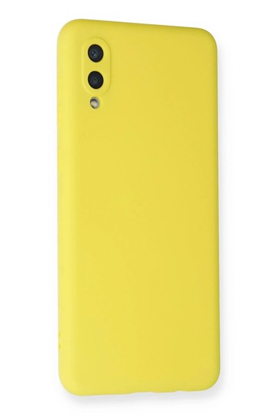 Mey İthalat®  Samsung Galaxy A02 Kılıf Nano içi Kadife Silikon - Sarı