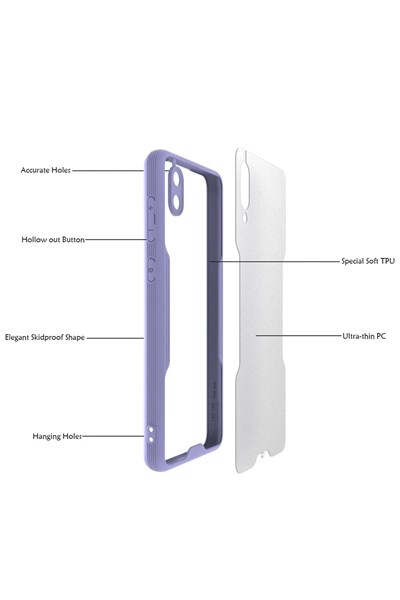 Mey İthalat®  Samsung Galaxy A02 Kılıf Platin Silikon - Siyah