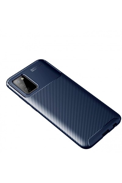 Mey İthalat®  Samsung Galaxy A02S Kılıf Auto Focus Karbon Kapak - Lacivert