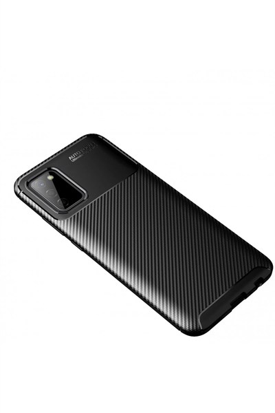 Mey İthalat®  Samsung Galaxy A02S Kılıf Auto Focus Karbon Kapak - Siyah