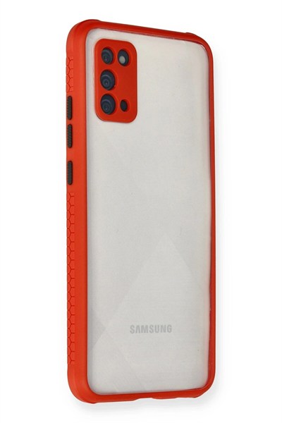 Mey İthalat®  Samsung Galaxy A02S Kılıf Miami Şeffaf Silikon - Kırmızı