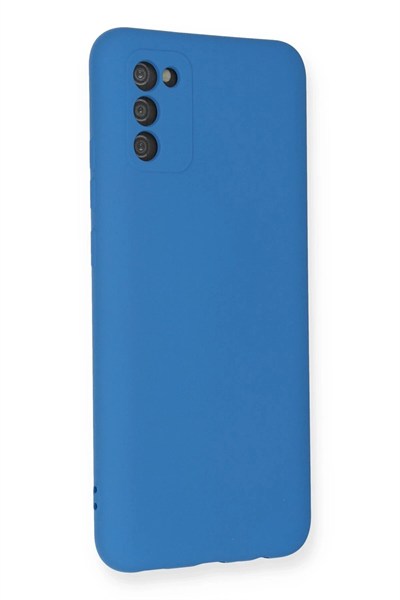 Mey İthalat®  Samsung Galaxy A02S Kılıf Nano içi Kadife Silikon - Mavi