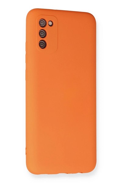 Mey İthalat®  Samsung Galaxy A02S Kılıf Nano içi Kadife Silikon - Turuncu