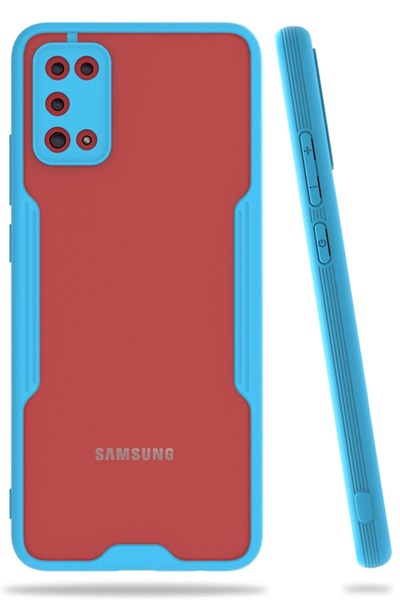 Mey İthalat®  Samsung Galaxy A02S Kılıf Platin Silikon - Mavi