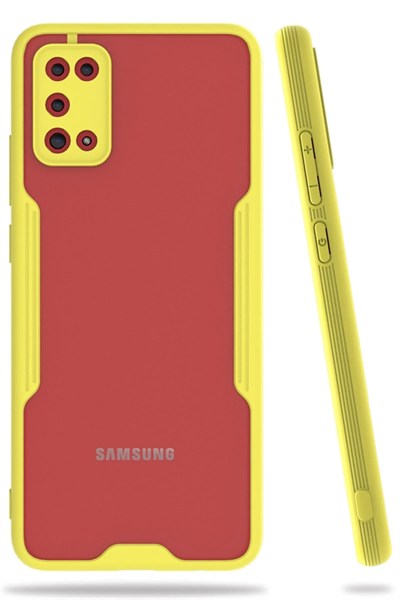 Mey İthalat®  Samsung Galaxy A02S Kılıf Platin Silikon - Sarı