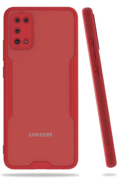Mey İthalat®  Samsung Galaxy A02S Kılıf Platin Silikon - Kırmızı
