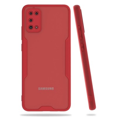Mey İthalat®  Samsung Galaxy A02S Kılıf Platin Silikon - Kırmızı