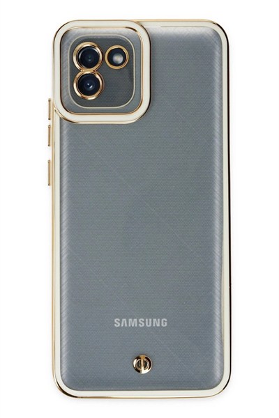 Mey İthalat®  Samsung Galaxy A03 Kılıf Liva Lens Silikon - Beyaz