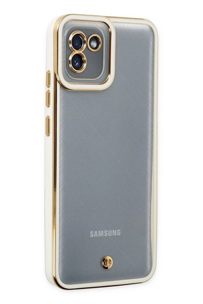 Mey İthalat®  Samsung Galaxy A03 Kılıf Liva Lens Silikon - Beyaz