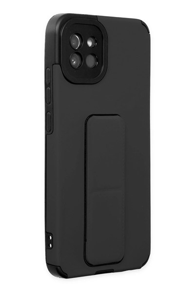 Mey İthalat®  Samsung Galaxy A03 Kılıf Mega Standlı Silikon - Siyah