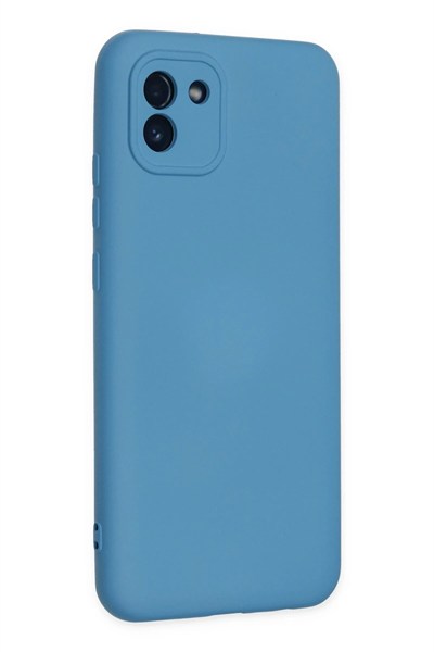 Mey İthalat®  Samsung Galaxy A03 Kılıf Nano içi Kadife Silikon - Mavi