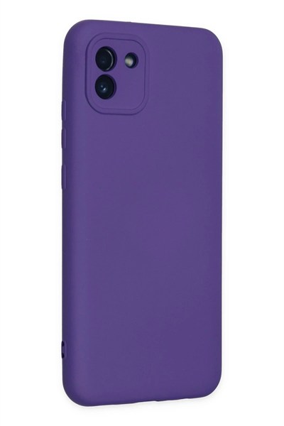 Mey İthalat®  Samsung Galaxy A03 Kılıf Nano içi Kadife Silikon - Mor