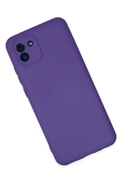 Mey İthalat®  Samsung Galaxy A03 Kılıf Nano içi Kadife Silikon - Mor