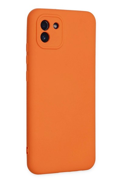 Mey İthalat®  Samsung Galaxy A03 Kılıf Nano içi Kadife Silikon - Turuncu