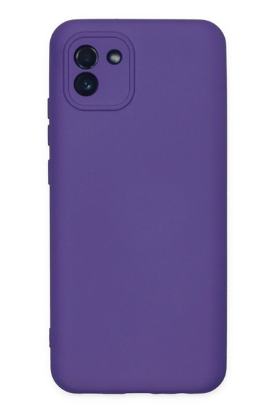 Mey İthalat®  Samsung Galaxy A03 Kılıf Nano içi Kadife Silikon - Mor