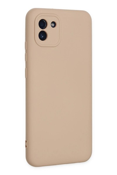 Mey İthalat®  Samsung Galaxy A03 Kılıf Nano içi Kadife Silikon - Pudra
