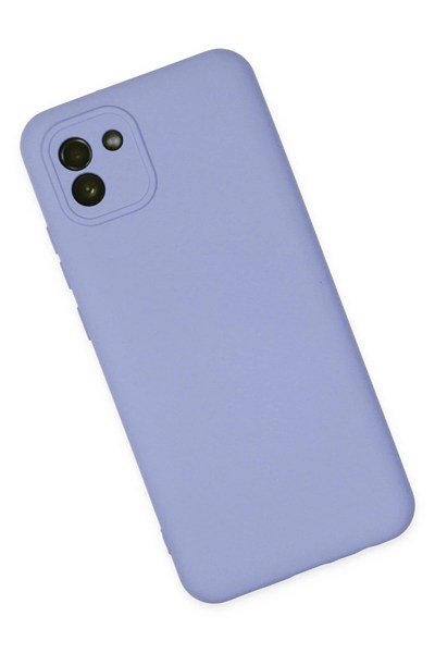 Mey İthalat®  Samsung Galaxy A03 Kılıf Nano içi Kadife Silikon - Lila