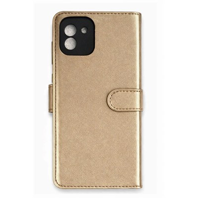 Mey İthalat®  Samsung Galaxy A03 Kılıf Trend S Plus Kapaklı Kılıf - Gold