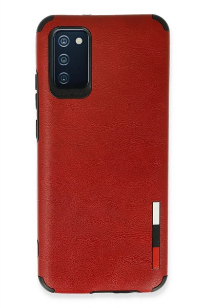 Mey İthalat®  Samsung Galaxy A03S Kılıf Loop Deri Silikon - Kırmızı