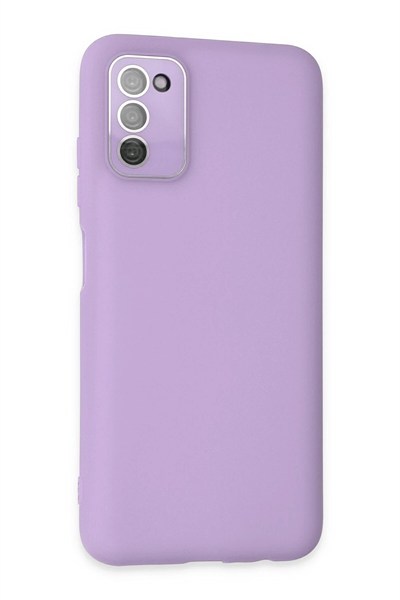 Mey İthalat®  Samsung Galaxy A03S Kılıf Lansman Glass Kapak - Lila