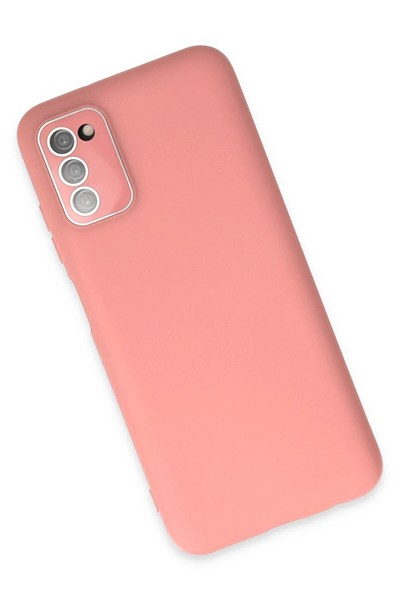 Mey İthalat®  Samsung Galaxy A03S Kılıf Lansman Glass Kapak - Pembe