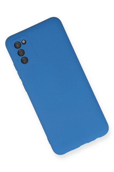 Mey İthalat®  Samsung Galaxy A03S Kılıf Nano içi Kadife Silikon - Mavi