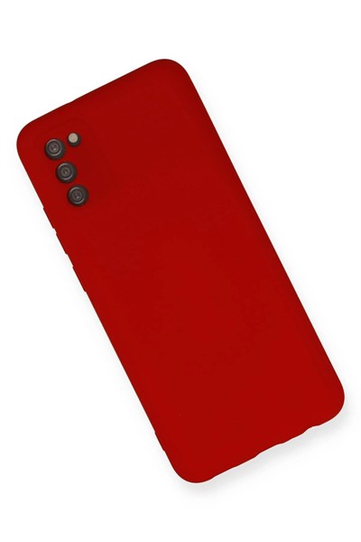 Mey İthalat®  Samsung Galaxy A03S Kılıf Nano içi Kadife Silikon - Kırmızı