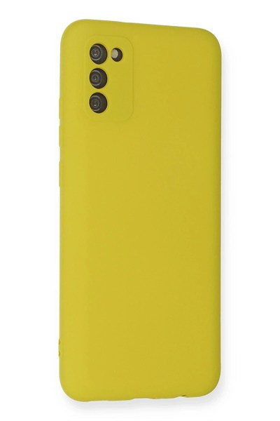 Mey İthalat®  Samsung Galaxy A03S Kılıf Nano içi Kadife Silikon - Sarı