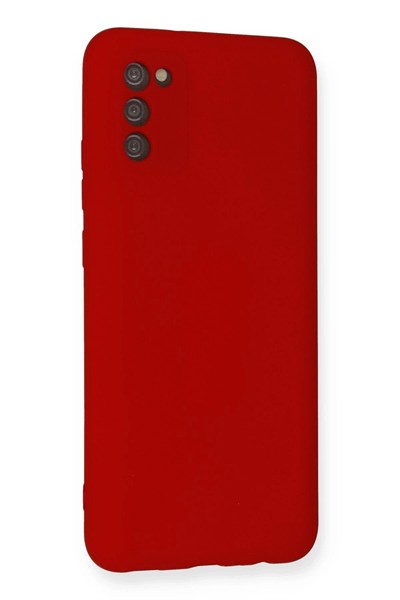 Mey İthalat®  Samsung Galaxy A03S Kılıf Nano içi Kadife Silikon - Kırmızı